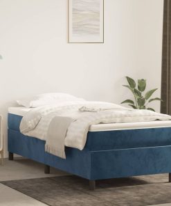 Box spring krevet s madracem tamnoplavi 100x200 cm baršunasti