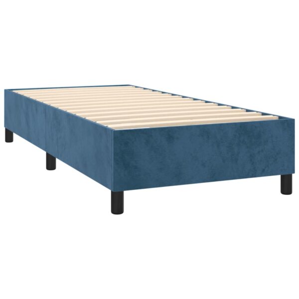 Box spring krevet s madracem tamnoplavi 100x200 cm baršunasti - Image 4