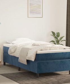 Box spring krevet s madracem tamnoplavi 80 x 200 cm baršunasti