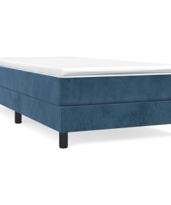 Box spring krevet s madracem tamnoplavi 90x200 cm baršunasti