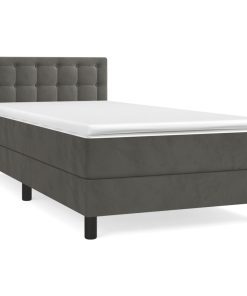 Box spring krevet s madracem tamnosivi 100x200 cm baršunasti