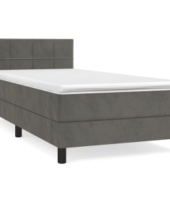 Box spring krevet s madracem tamnosivi 100x200 cm baršunasti