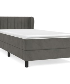 Box spring krevet s madracem tamnosivi 100x200 cm baršunasti