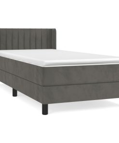 Box spring krevet s madracem tamnosivi 100x200 cm baršunasti