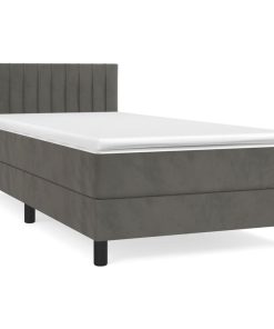 Box spring krevet s madracem tamnosivi 100x200 cm baršunasti