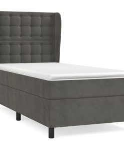 Box spring krevet s madracem tamnosivi 100x200 cm baršunasti