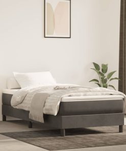 Box spring krevet s madracem tamnosivi 100x200 cm baršunasti