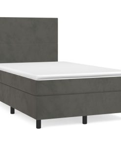 Box spring krevet s madracem tamnosivi 120 x 200 cm baršunasti