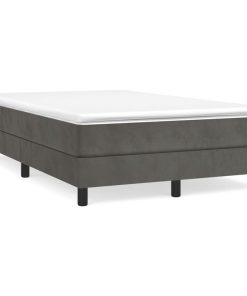 Box spring krevet s madracem tamnosivi 120 x 200 cm baršunasti