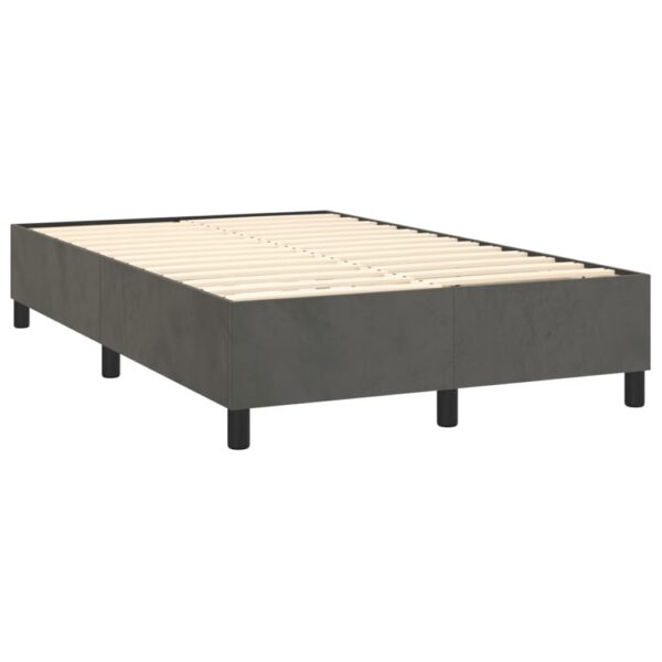 Box spring krevet s madracem tamnosivi 120 x 200 cm baršunasti - Image 4