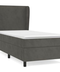 Box spring krevet s madracem tamnosivi 80 x 200 cm baršunasti