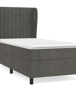 Box spring krevet s madracem tamnosivi 80 x 200 cm baršunasti