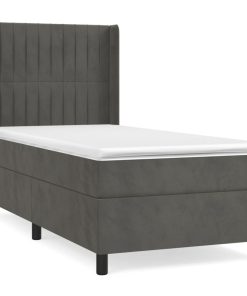 Box spring krevet s madracem tamnosivi 80 x 200 cm baršunasti