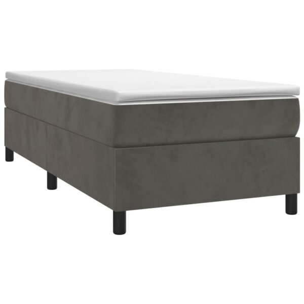 Box spring krevet s madracem tamnosivi 80 x 200 cm baršunasti - Image 3