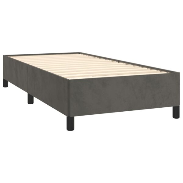 Box spring krevet s madracem tamnosivi 80 x 200 cm baršunasti - Image 4