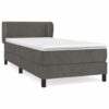 Box spring krevet s madracem tamnosivi 90x200 cm baršunasti