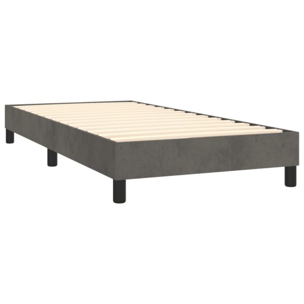 Box spring krevet s madracem tamnosivi 90x200 cm baršunasti - Image 4