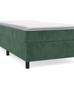 Box spring krevet s madracem tamnozeleni 100x200 cm baršunasti