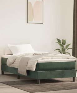 Box spring krevet s madracem tamnozeleni 100x200 cm baršunasti