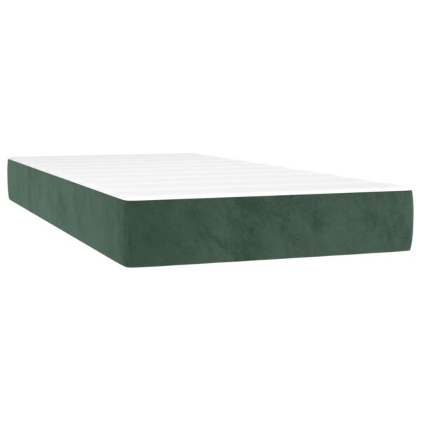 Box spring krevet s madracem tamnozeleni 100x200 cm baršunasti - Image 4