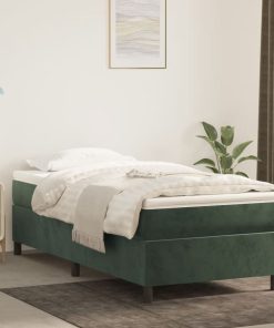 Box spring krevet s madracem tamnozeleni 100x200 cm baršunasti