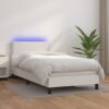 Krevet box spring s madracem LED bijeli 80x200 cm umjetna koža