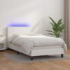 Krevet box spring s madracem LED bijeli 90x190 cm umjetna koža
