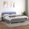 Krevet box spring s madracem LED tamnosivi 160x200 cm tkanina