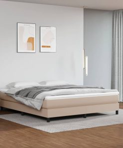 Krevet box spring s madracem cappuccino 180x200 cm umjetna koža