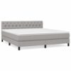 Krevet box spring s madracem svjetlosiva 160x200 cm tkanina