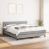 Krevet box spring s madracem svjetlosiva 160x200 cm tkanina