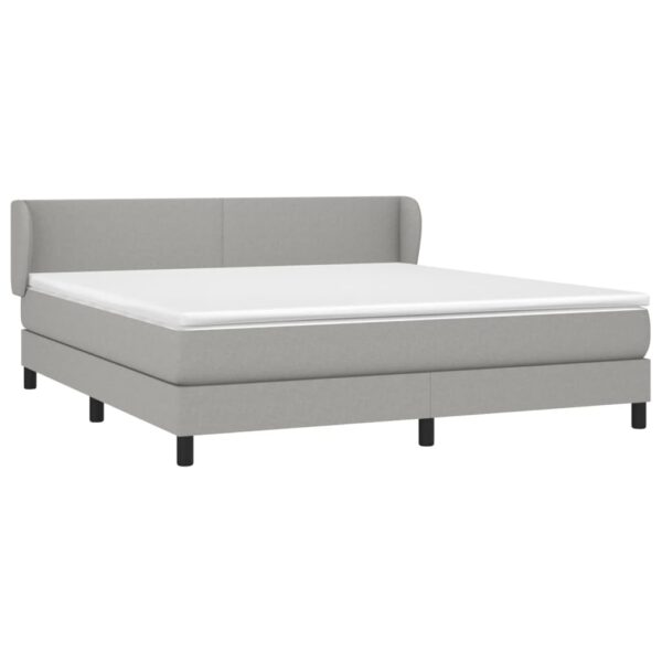 Krevet box spring s madracem svjetlosiva 160x200 cm tkanina - Image 3