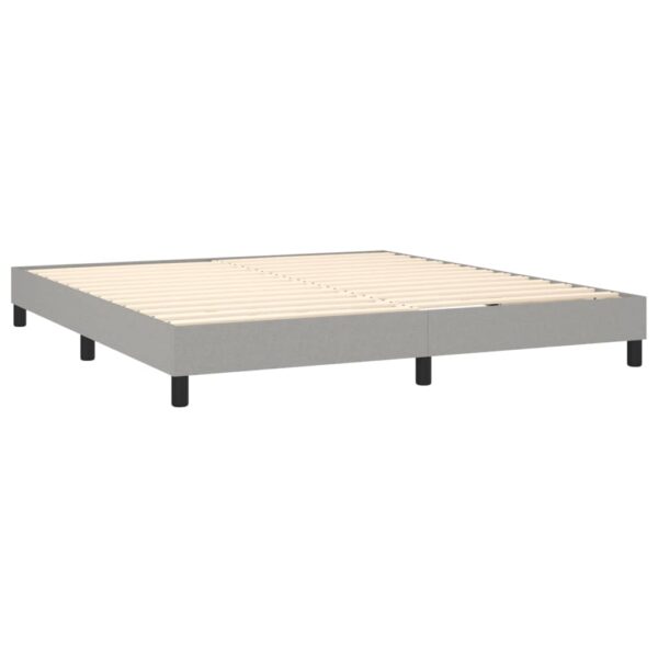 Krevet box spring s madracem svjetlosiva 160x200 cm tkanina - Image 4