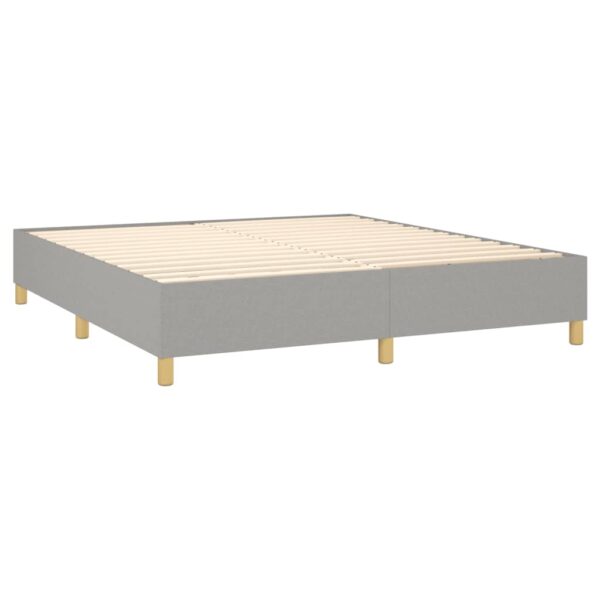 Krevet box spring s madracem svjetlosiva 160x200 cm tkanina - Image 4