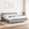 Krevet box spring s madracem svjetlosiva 160x200 cm tkanina