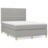 Krevet box spring s madracem svjetlosivi 140x200 cm od tkanine