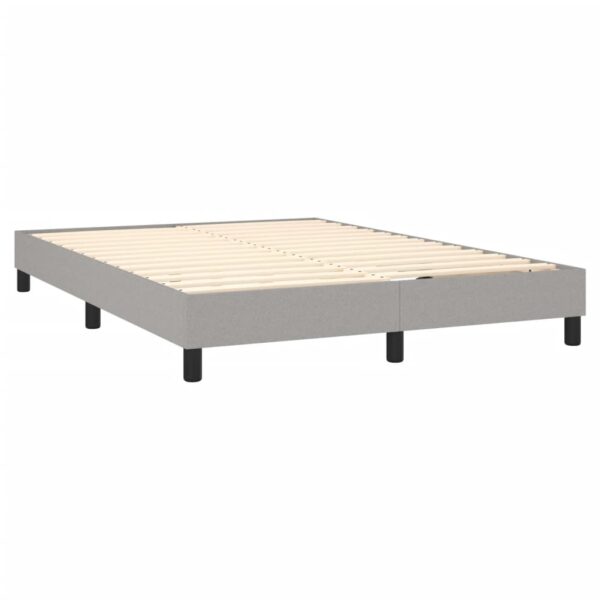 Krevet box spring s madracem svjetlosivi 140x200 cm od tkanine - Image 4