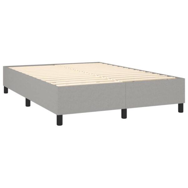 Krevet box spring s madracem svjetlosivi 140x200 cm od tkanine - Image 4