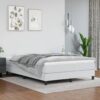 Krevet s oprugama i madracem bijeli 140x200 cm od umjetne kože