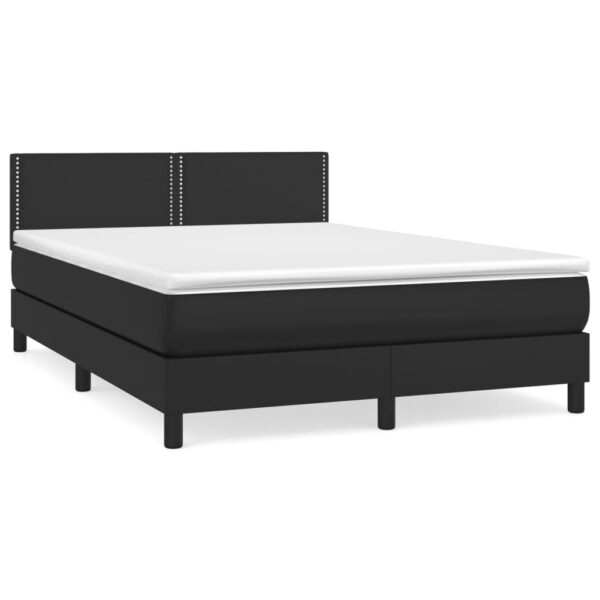 Krevet s oprugama i madracem crni 140 x 200 cm od umjetne kože