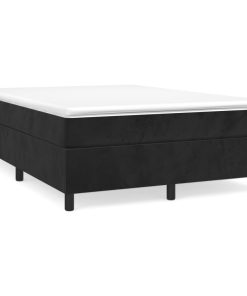 Krevet s oprugama i madracem crni 140x200 cm baršunasti