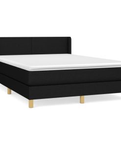Krevet s oprugama i madracem crni 140x200 cm od tkanine