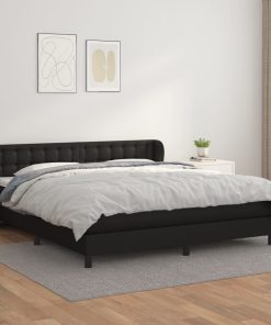 Krevet s oprugama i madracem crni 180 x 200 cm od umjetne kože
