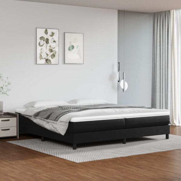 Krevet s oprugama i madracem crni 200x200 cm od umjetne kože