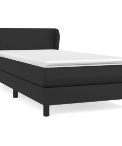 Krevet s oprugama i madracem crni 80 x 200 cm od umjetne kože