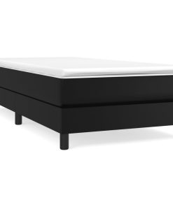 Krevet s oprugama i madracem crni 90 x 200 cm od umjetne kože