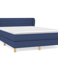 Krevet s oprugama i madracem plavi 140x200 cm od tkanine