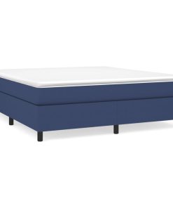Krevet s oprugama i madracem plavi 160x200 cm od tkanine
