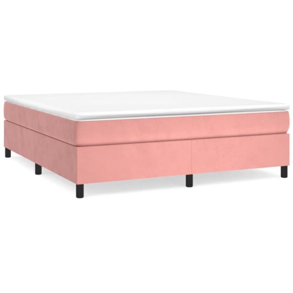 Krevet s oprugama i madracem ružičasti 160x200 cm baršunasti
