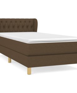 Krevet s oprugama i madracem tamnosmeđi 90 x 200 cm od tkanine